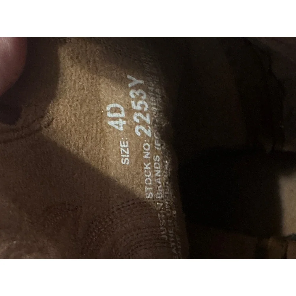 Cowboy Western Boots Embroidered Leather Pull On Brown Boots